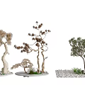 New Chinese style pine tree pine tree dead tree combination 3d model