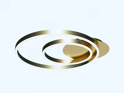 Modern Golden Circular Design Ceiling Light For Contemporary Home Lighting Fixture 3d model