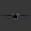 Modern Military Fighter Jet With Gray Body Blue Canopy and Underwing Missile Attachments