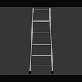 Silver Aluminum Ladder With Non Slip Feet And Sturdy Steps For Household Use