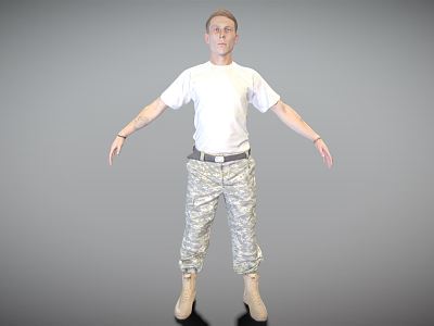 Modern Man Young American Soldier model