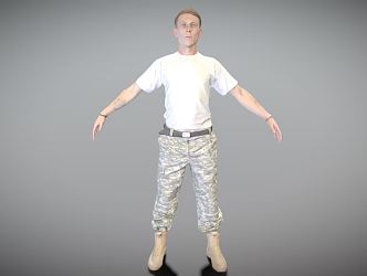 Modern Man Young American Soldier 3d model