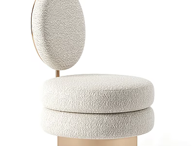 Modern Single Sofa With Round Fabric Back And Metal Base Design 3d model