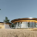 Modern Architecture Curve Building Curve Sales Department Curve Commercial Restaurant Bookstore Rural Architecture Exhibition Center 3d model