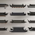 Chinese-style Eaves Ancient Building Eaves Line Eaves Tile Ridge Roof Building Components 3d model