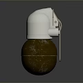 Vintage Grenade With White Top And Brown Textured Body Design