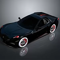 Black Sports Car With Sleek Modern Design Red Rims And Shiny Exterior