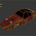 Red Sci Fi Spaceship Model With Futuristic Design And Detailed Structure