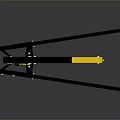 Portable Lifting Crane With Black Frame Yellow Boom And Chain Hook