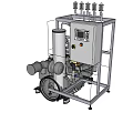 Industrial Processing Equipment With Control Panel And Motorized Pneumatic System Components