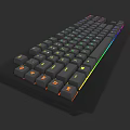 Ergonomic Mechanical Gaming Keyboard With RGB Backlit And Orange Accent Keys