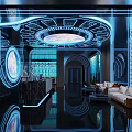 Hi Tech SPA Sauna Area With Neon Lighting And Modern Interiors 3d model