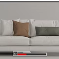 modern double sofa fabric double sofa 3d model