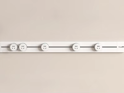 White Control Panel Featuring Multiple Round Knobs On Light Background 3d model