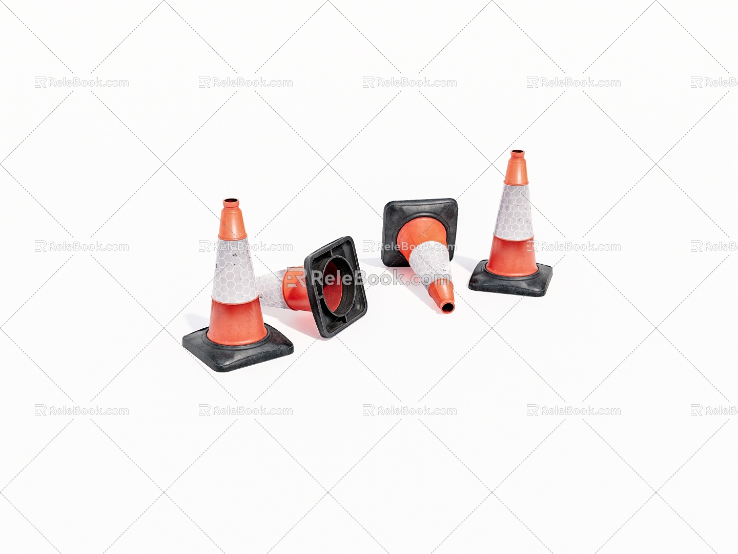 Old traffic cone 3d model