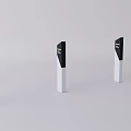 Three Modern Black And White Pillar Structures With Minimalist Design Features 3d model