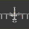 Detailed Space Station Model With Solar Panels Modules And Robotic Arm Structure 3d model