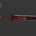 Mythical Glowing Sword with Blue Luminous Brown Purple Hilt Large Blade and Reflective Surface