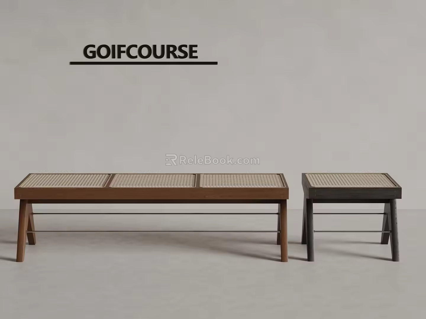 Wind Stool Combination Bench Single Solid Wood Stool 3d model