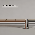 Wind Stool Combination Bench Single Solid Wood Stool 3d model