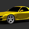 Yellow Two Door Sports Car With Sleek Design And Silver Wheels