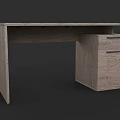 Simple Modern Wooden Office Desk With Side Cabinet And Drawers With Metal Handles