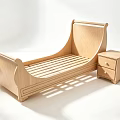 Single Wooden Bed with Simple Design and Slatted Base Paired With Matching Nightstand