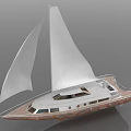 Modern Sailboat With White Sails Wooden Hull And Spacious Deck Design