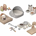 Complete Dog Supplies Set Featuring Bed Food Toys Bowls And Scratching Post