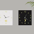 Modern cream wind clock hanging table 3d model