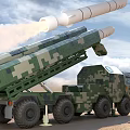 Military Functional Vehicle with Camouflage Paint And Multi Wheeled Launching Missile System