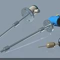 Industrial Equipment Level Sensors With Stainless Steel Rod Blue White Heads And Pressure Gauge