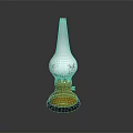 Classic Lighting Combination With White Frosted Shade And Gold Ornate Decorative Base Design