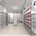 Cosmetics gray counter display store image display business 3d model