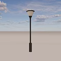 Black Garden Decorative Lamp With Blue Sky White Clouds And Light Ground