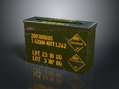 Vintage Green Storage Box With Yellow Text And Labels For Home Organization Use 3d model