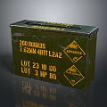Vintage Green Storage Box With Yellow Text And Labels For Home Organization Use