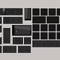 Modern Black Switch Panels with Various Styles and Different Socket Layouts