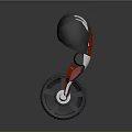 Black Helmet Red Unicycle Modern Single Wheel Transport Device Design
