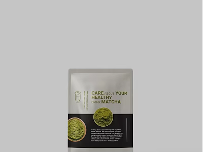 Premium Matcha Powder Packaging For Healthy Care And Wellness Lifestyle 3d model