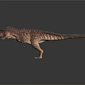 Fierce Dinosaur With Spiked Frill Scaly Skin And Colorful Patterns Standing On Dark Surface