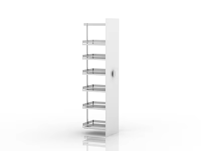 White Metal Kitchen Shelf With Multiple Layers For Cooking Utensils Storage 3d model