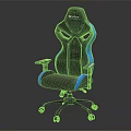 Black and Blue Gaming Chair with Brand Logo Armrests Swivel and Wheels