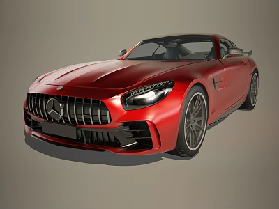 Red Mercedes Sports Car With Sleek Exterior Design Led Headlights And Alloy Wheels 3d model