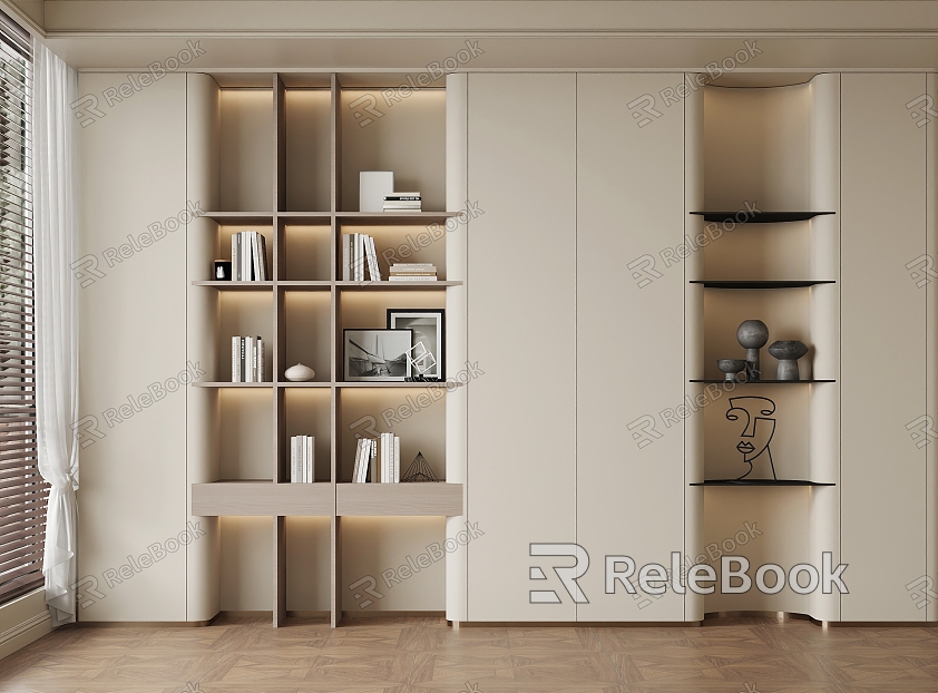 Modern Quiet Bookcase Decorative Cabinet Office Bookcase Study model