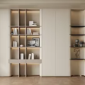 Modern Quiet Bookcase Decorative Cabinet Office Bookcase Study 3d model