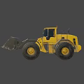 Yellow Heavy Duty Construction Loader With Large Tires And Front Bucket