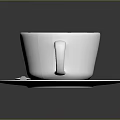 Cup of Coffee with Heart Latte Art Served on White Saucer and Silver Spoon