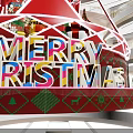 Festive Christmas Decorative Structure With Red Frame Merry Christmas Sign And Gift Boxes 3d model
