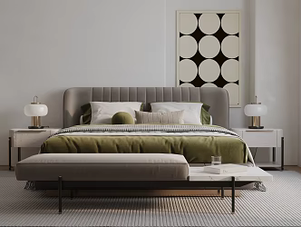 Modern Double Bed 3d model